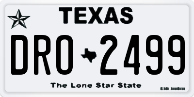 TX license plate DRO2499