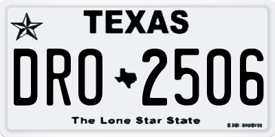 TX license plate DRO2506