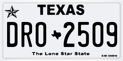 TX license plate DRO2509