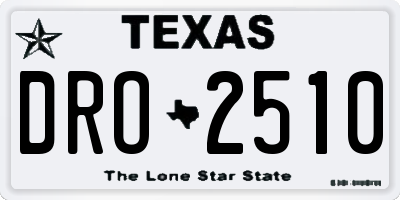 TX license plate DRO2510