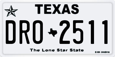TX license plate DRO2511