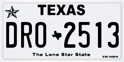 TX license plate DRO2513