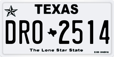 TX license plate DRO2514