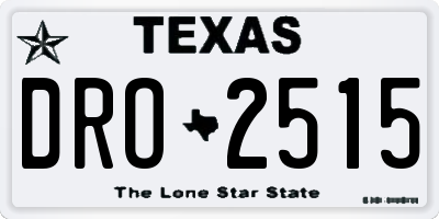 TX license plate DRO2515