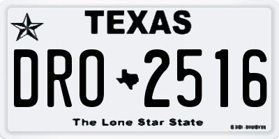 TX license plate DRO2516