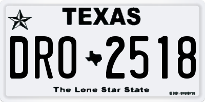 TX license plate DRO2518