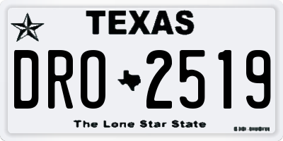 TX license plate DRO2519