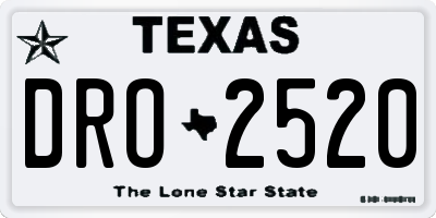 TX license plate DRO2520