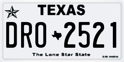 TX license plate DRO2521