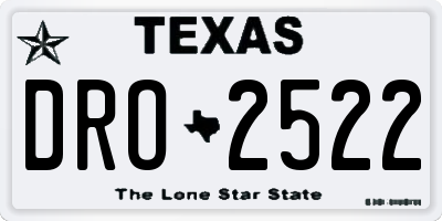 TX license plate DRO2522