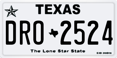 TX license plate DRO2524