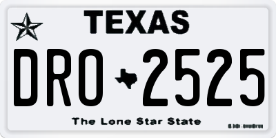 TX license plate DRO2525