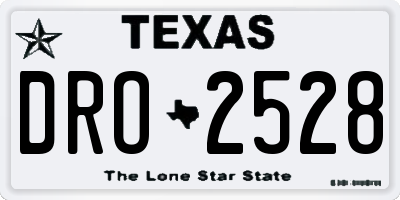 TX license plate DRO2528