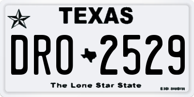 TX license plate DRO2529