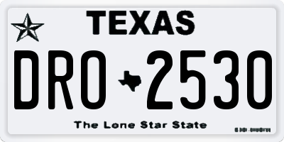 TX license plate DRO2530