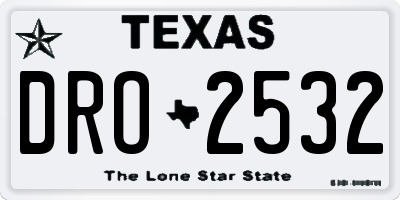 TX license plate DRO2532