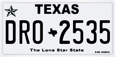 TX license plate DRO2535
