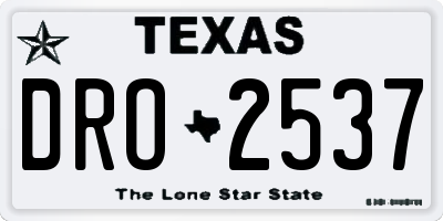 TX license plate DRO2537