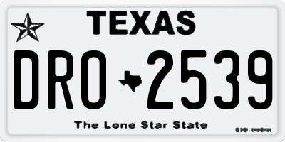 TX license plate DRO2539