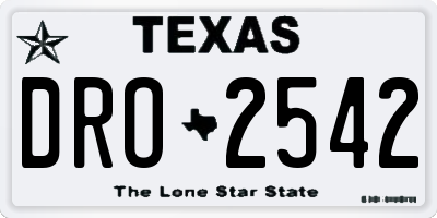 TX license plate DRO2542