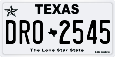 TX license plate DRO2545
