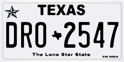 TX license plate DRO2547