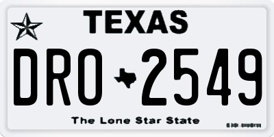 TX license plate DRO2549