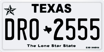 TX license plate DRO2555