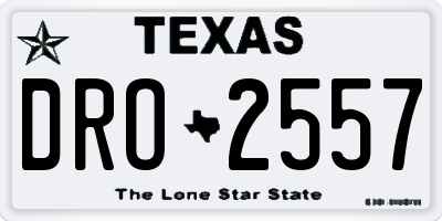 TX license plate DRO2557