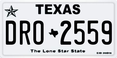 TX license plate DRO2559