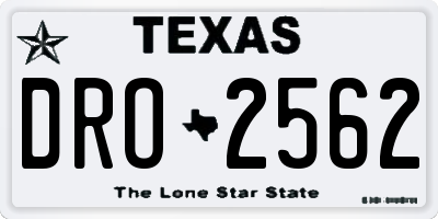 TX license plate DRO2562