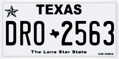 TX license plate DRO2563
