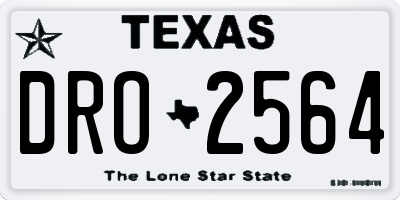 TX license plate DRO2564