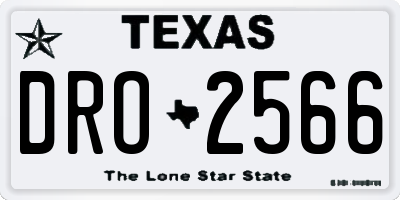 TX license plate DRO2566