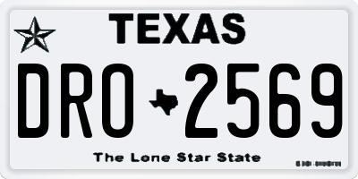 TX license plate DRO2569