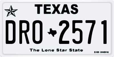 TX license plate DRO2571