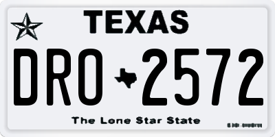 TX license plate DRO2572