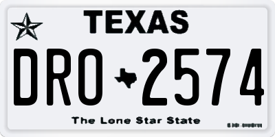 TX license plate DRO2574