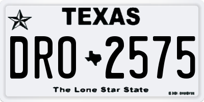 TX license plate DRO2575