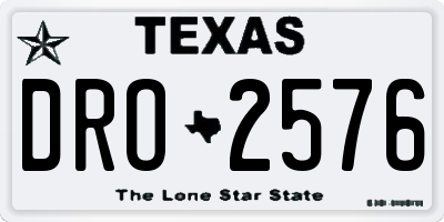TX license plate DRO2576