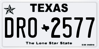 TX license plate DRO2577