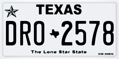 TX license plate DRO2578