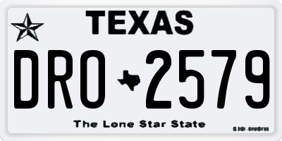 TX license plate DRO2579