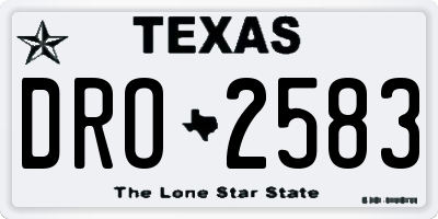 TX license plate DRO2583