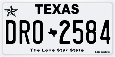 TX license plate DRO2584