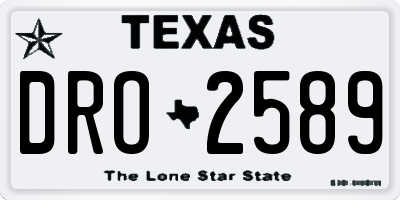 TX license plate DRO2589