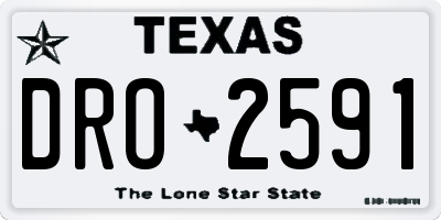 TX license plate DRO2591