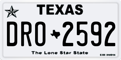 TX license plate DRO2592
