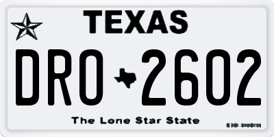 TX license plate DRO2602