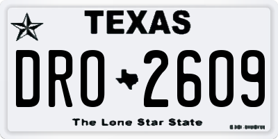 TX license plate DRO2609